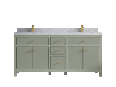 Sonoma 72 in W x 22 in D Free Standing Reeded Double Sink Bathroom Vanity