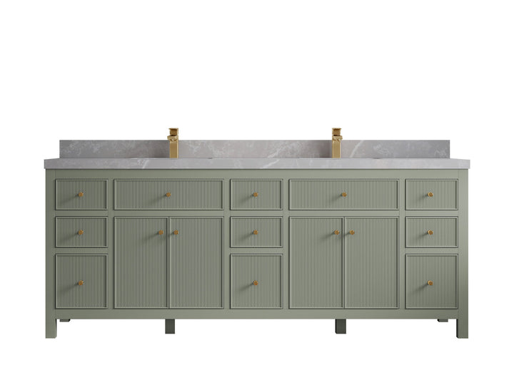 Sonoma 84 in W x 22 in D Free Standing Reeded Double Sink Bathroom Vanity - photo 24