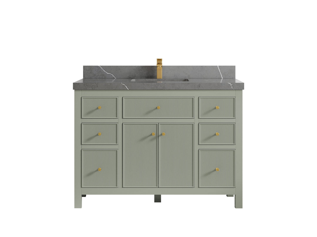 Sonoma 48 in. W x 22 in. D Single Sink Bathroom Vanity in Evergreen with 2 in. Piatra Gray Quartz Countertop