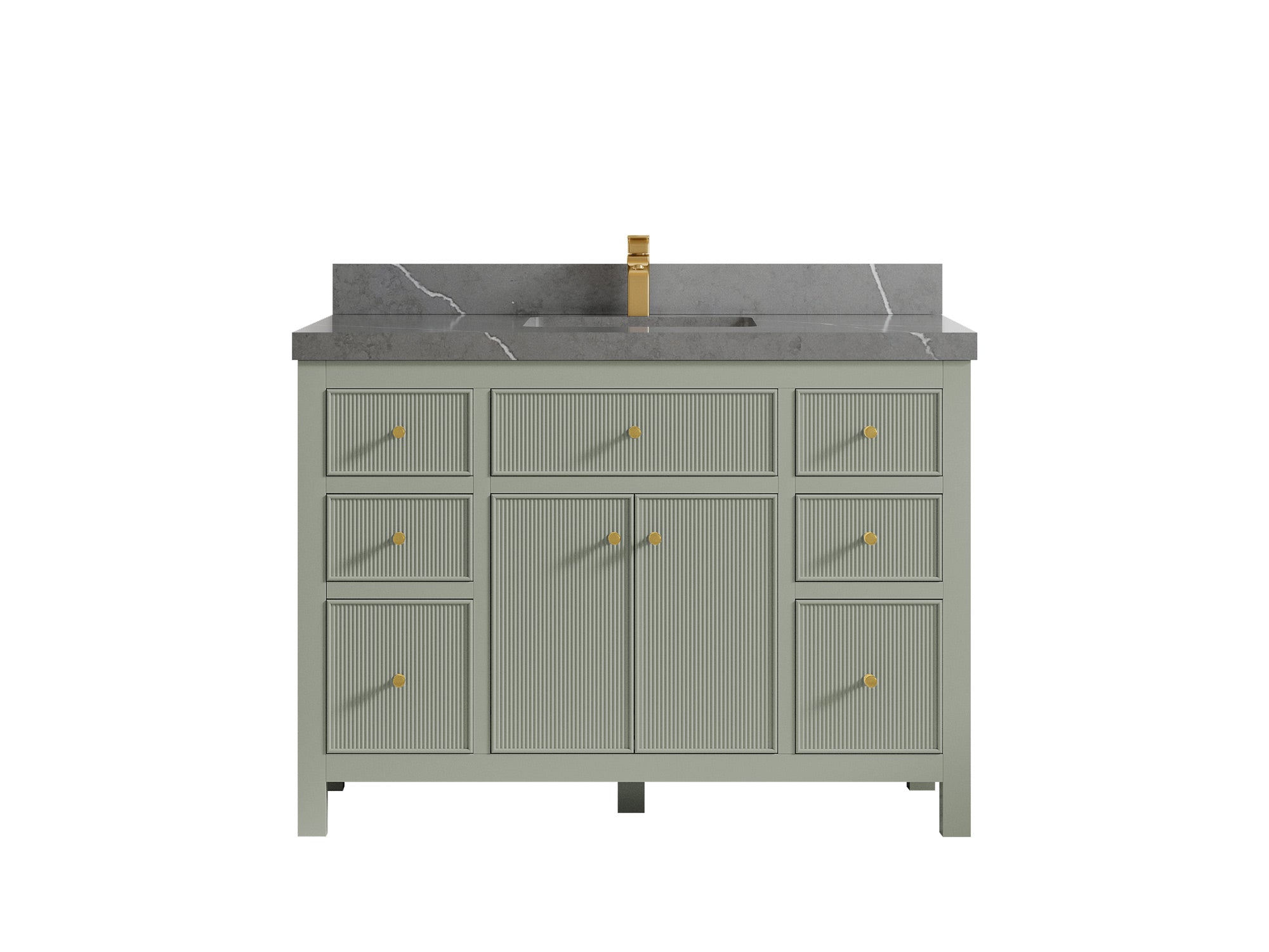 Sonoma 48 in. W x 22 in. D Single Sink Bathroom Vanity in Evergreen with 2 in. Piatra Gray Quartz Countertop