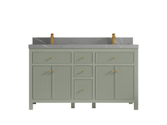 Sonoma 60 in W x 22 in D Free Standing Reeded Double Sink Bathroom Vanity - photo 20