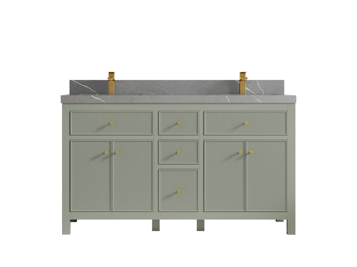 Sonoma 60 in W x 22 in D Free Standing Reeded Double Sink Bathroom Vanity - photo 20