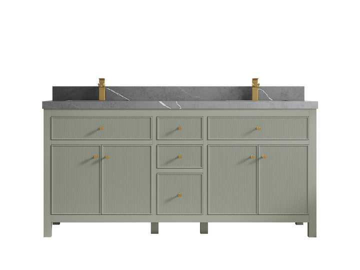 Sonoma 72 in W x 22 in D Free Standing Reeded Double Sink Bathroom Vanity - photo 25