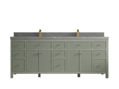Sonoma 84 in W x 22 in D Free Standing Reeded Double Sink Bathroom Vanity - photo 25