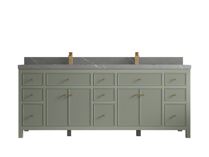 Sonoma 84 in W x 22 in D Free Standing Reeded Double Sink Bathroom Vanity - photo 25