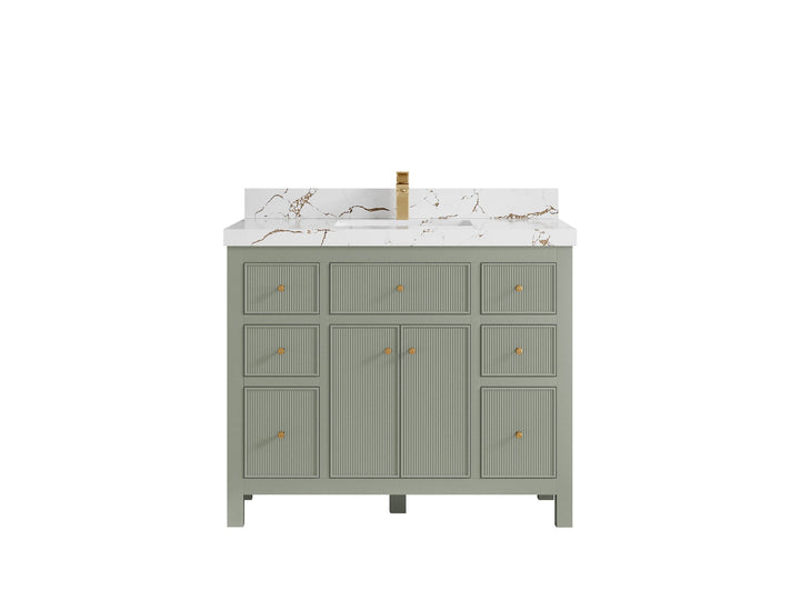 Sonoma 42 in W x 22 in D Free Standing Reeded Single Sink Bathroom Vanity - photo 21