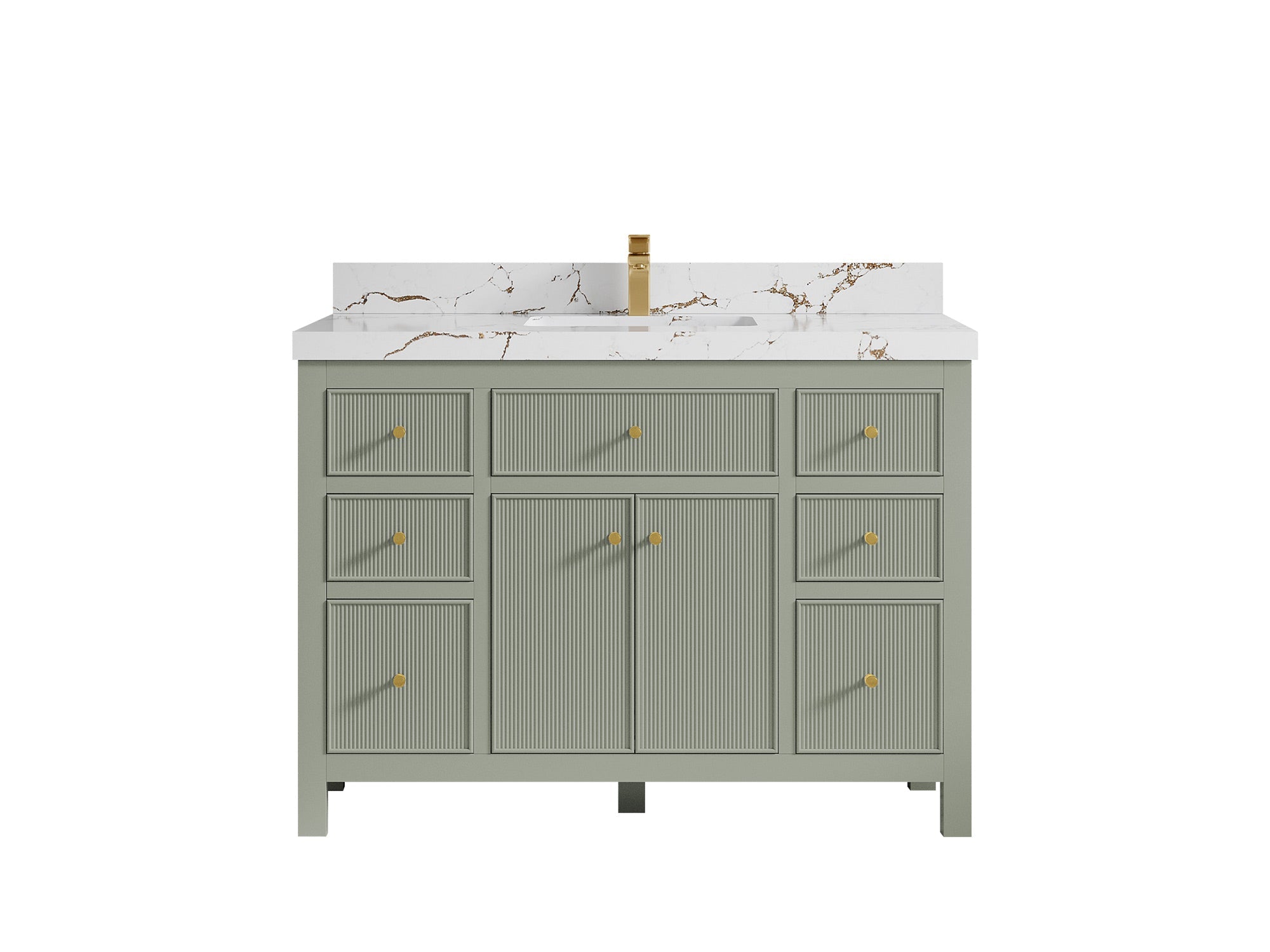 Sonoma 48 in. W x 22 in. D Single Sink Bathroom Vanity in Evergreen with 2 in. Viola Brown Quartz Countertop
