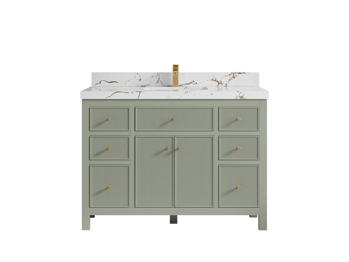 Sonoma 48 in W x 22 in D Free Standing Reeded Single Sink Bathroom Vanity - photo 21