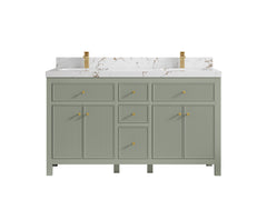 Sonoma 60 in W x 22 in D Free Standing Reeded Double Sink Bathroom Vanity - photo 21