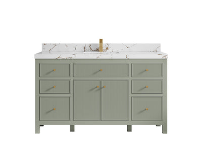 Sonoma 60 in W x 22 in D Free Standing Reeded Single Sink Bathroom Vanity