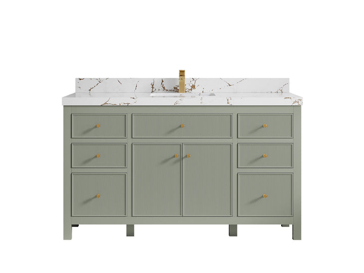 Sonoma 60 in W x 22 in D Free Standing Reeded Single Sink Bathroom Vanity - photo 21