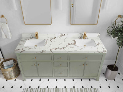 Sonoma 72 in W x 22 in D Free Standing Reeded Double Sink Bathroom Vanity