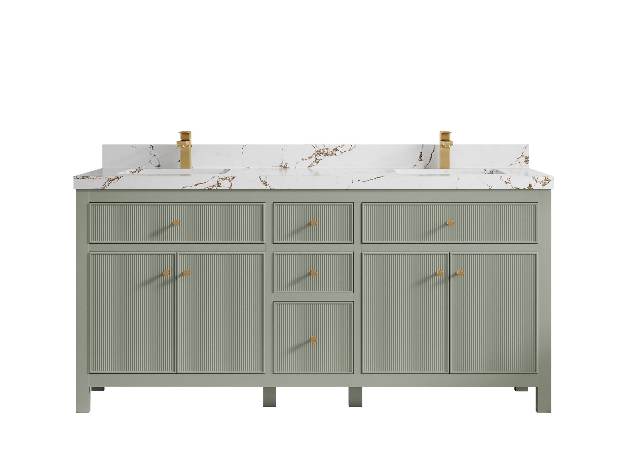 Sonoma 72 in W x 22 in D Free Standing Reeded Double Sink Bathroom Vanity