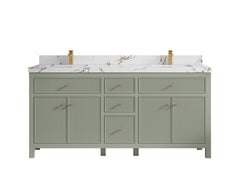 Sonoma 72 in W x 22 in D Free Standing Reeded Double Sink Bathroom Vanity - photo 26