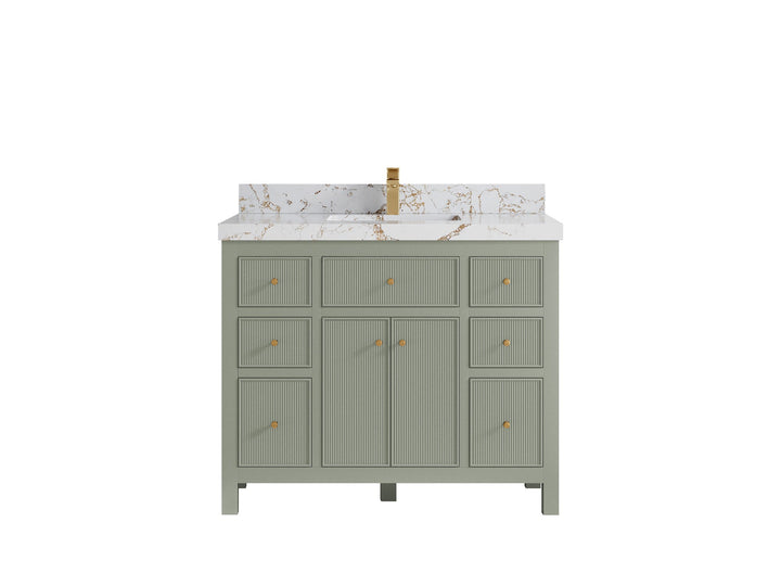 Sonoma 42 in W x 22 in D Free Standing Reeded Single Sink Bathroom Vanity - photo 22