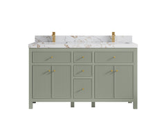 Sonoma 60 in W x 22 in D Free Standing Reeded Double Sink Bathroom Vanity - photo 22
