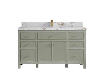 Sonoma 60 in W x 22 in D Free Standing Reeded Single Sink Bathroom Vanity