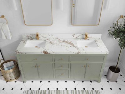 Sonoma 72 in W x 22 in D Free Standing Reeded Double Sink Bathroom Vanity