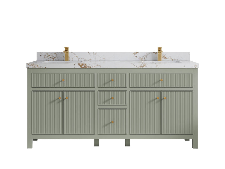 Sonoma 72 in W x 22 in D Free Standing Reeded Double Sink Bathroom Vanity - photo 27