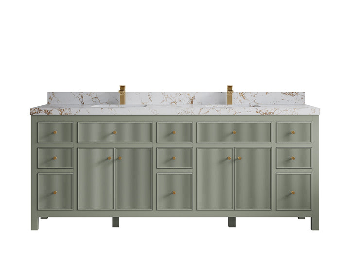 Sonoma 84 in W x 22 in D Free Standing Reeded Double Sink Bathroom Vanity - photo 27