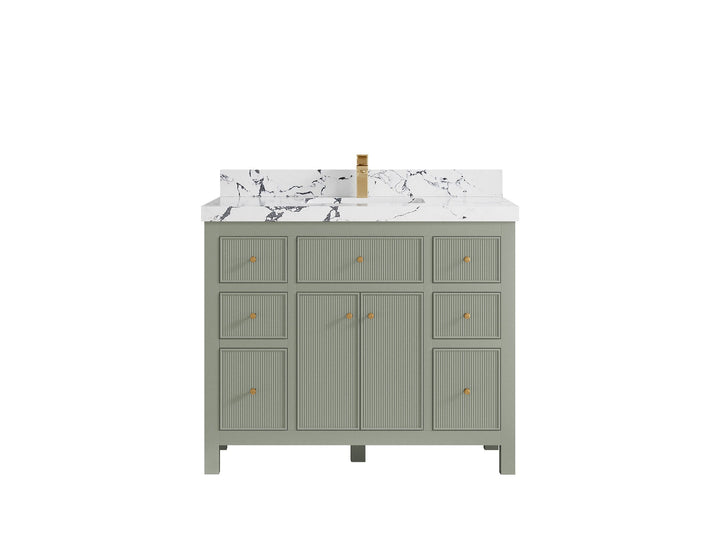 Sonoma 42 in W x 22 in D Free Standing Reeded Single Sink Bathroom Vanity - photo 23