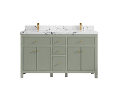 Sonoma 60 in W x 22 in D Free Standing Reeded Double Sink Bathroom Vanity - photo 23