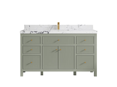 Sonoma 60 in W x 22 in D Free Standing Reeded Single Sink Bathroom Vanity