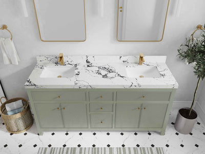Sonoma 72 in W x 22 in D Free Standing Reeded Double Sink Bathroom Vanity
