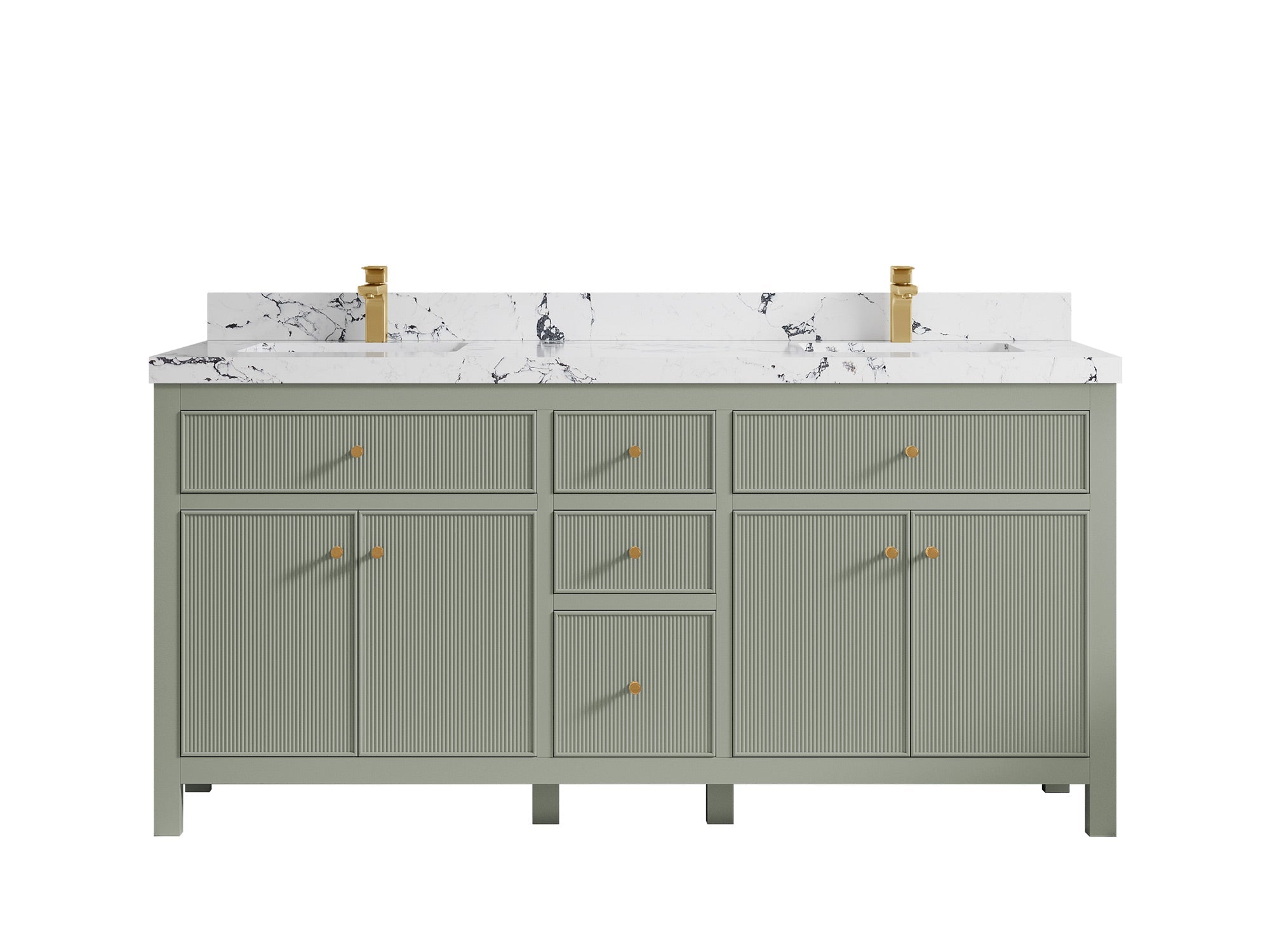 Sonoma 72 in W x 22 in D Free Standing Reeded Double Sink Bathroom Vanity