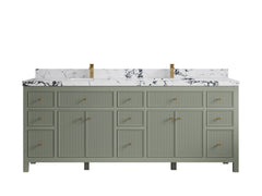 Sonoma 84 in W x 22 in D Free Standing Reeded Double Sink Bathroom Vanity - photo 28