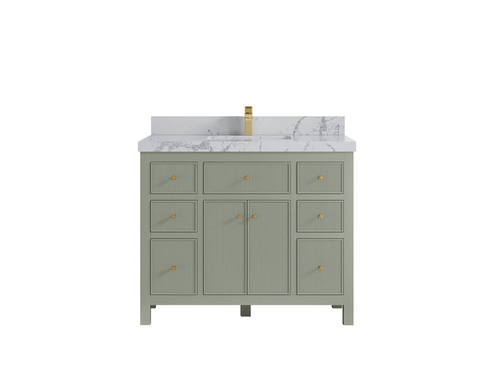 Sonoma 42 in W x 22 in D Free Standing Reeded Single Sink Bathroom Vanity - photo 24
