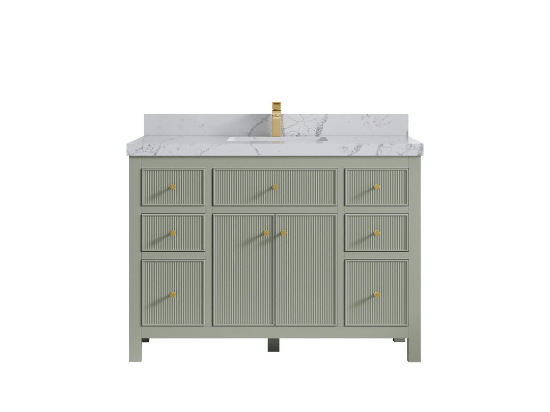 Sonoma 48 in. W x 22 in. D Single Sink Bathroom Vanity in Evergreen with 2 in. Venatino Quartz Countertop