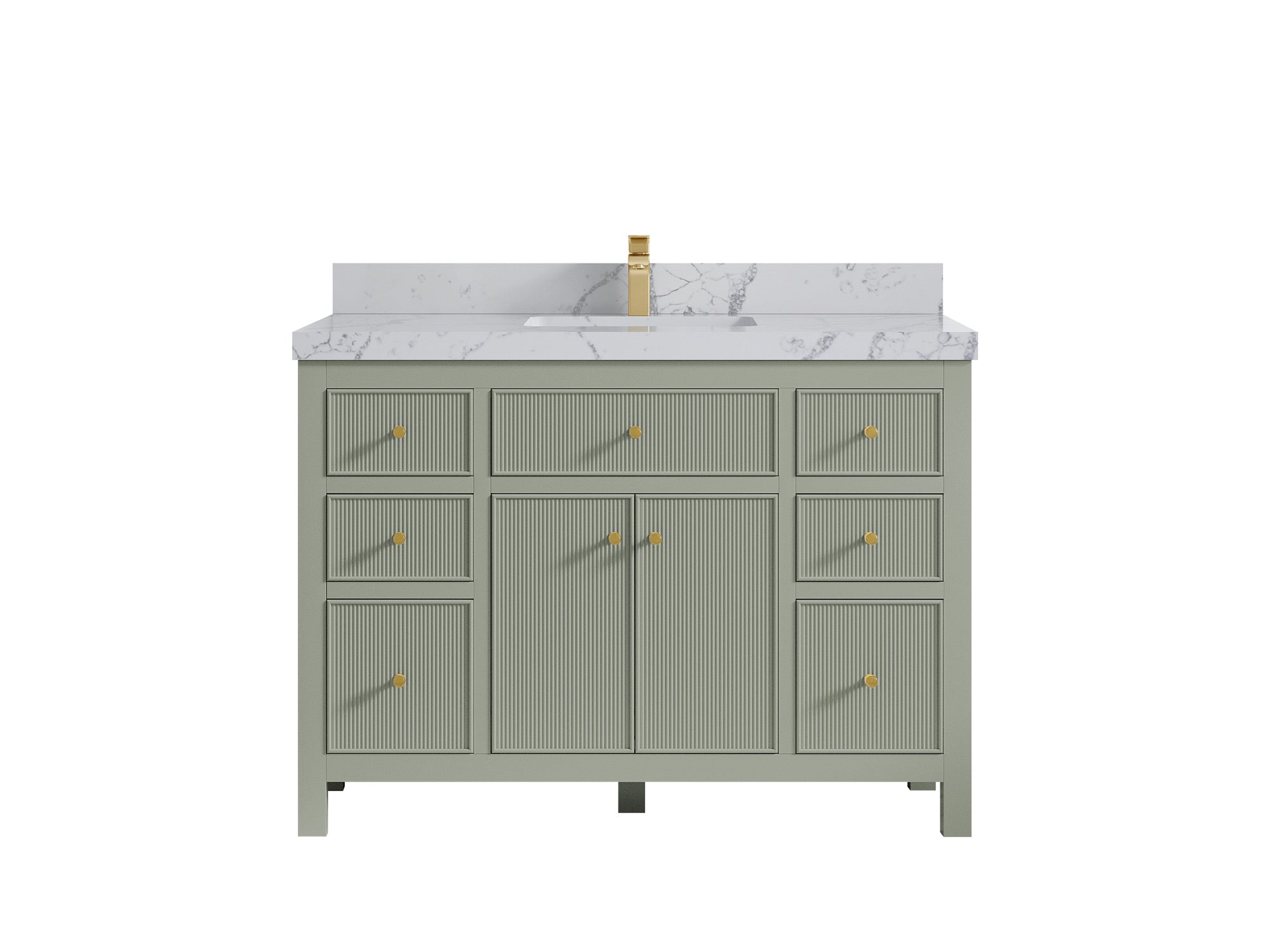 Sonoma 48 in. W x 22 in. D Single Sink Bathroom Vanity in Evergreen with 2 in. Venatino Quartz Countertop