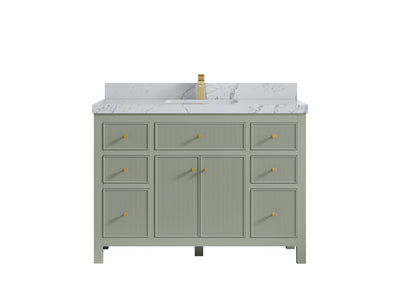 Sonoma 48 in. W x 22 in. D Single Sink Bathroom Vanity in Evergreen with 2 in. Venatino Quartz Countertop