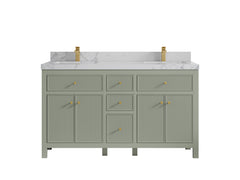 Sonoma 60 in W x 22 in D Free Standing Reeded Double Sink Bathroom Vanity - photo 24