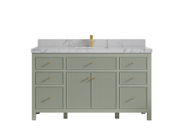 Sonoma 60 in W x 22 in D Free Standing Reeded Single Sink Bathroom Vanity - photo 24