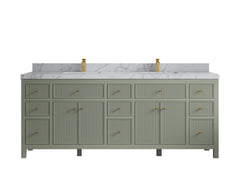 Sonoma 84 in W x 22 in D Free Standing Reeded Double Sink Bathroom Vanity - photo 29
