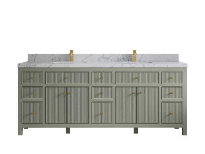 Sonoma 84 in W x 22 in D Free Standing Reeded Double Sink Bathroom Vanity - photo 29