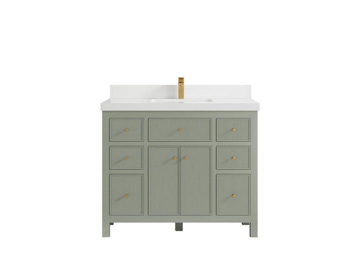 Sonoma 42 in W x 22 in D Free Standing Reeded Single Sink Bathroom Vanity - photo 25