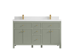 Sonoma 60 in W x 22 in D Free Standing Reeded Double Sink Bathroom Vanity - photo 25