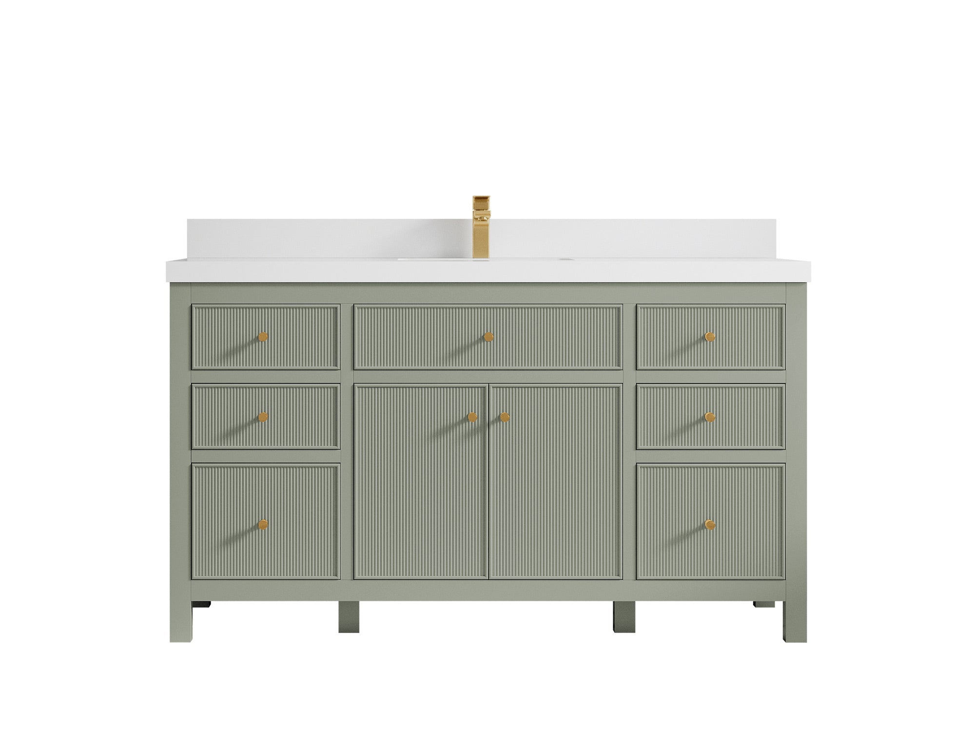Sonoma 60 in W x 22 in D Free Standing Reeded Single Sink Bathroom Vanity