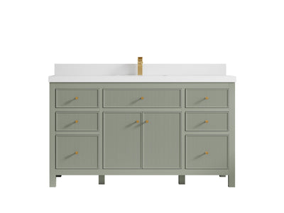 Sonoma 60 in W x 22 in D Free Standing Reeded Single Sink Bathroom Vanity