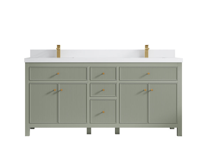 Sonoma 72 in W x 22 in D Free Standing Reeded Double Sink Bathroom Vanity - photo 30