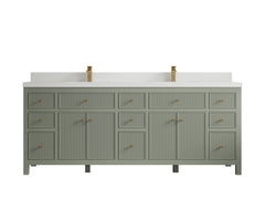 Sonoma 84 in W x 22 in D Free Standing Reeded Double Sink Bathroom Vanity - photo 30