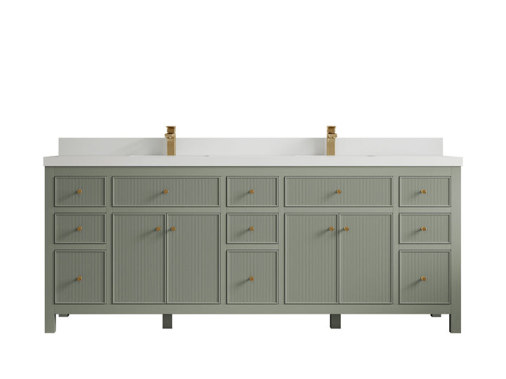 Sonoma 84 in W x 22 in D Free Standing Reeded Double Sink Bathroom Vanity - photo 30