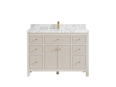 Sonoma 48 in. W x 22 in. D Single Sink Bathroom Vanity in Fine Grain with 2 in. Carrara Marble Countertop