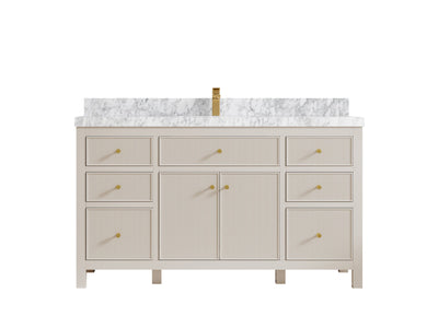 Sonoma 60 in W x 22 in D Free Standing Reeded Single Sink Bathroom Vanity
