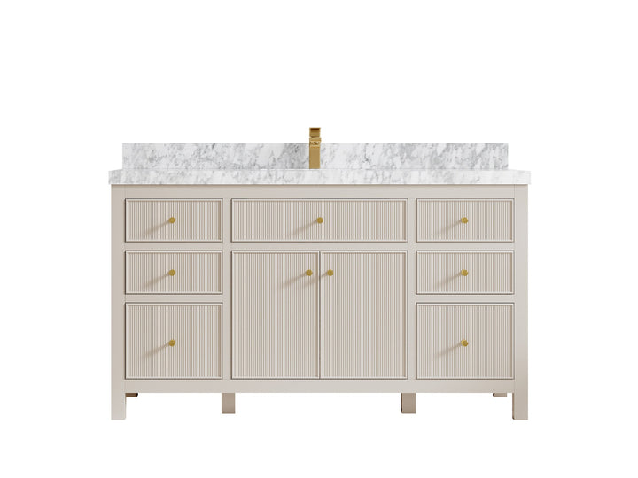 Sonoma 60 in W x 22 in D Free Standing Reeded Single Sink Bathroom Vanity - photo 13
