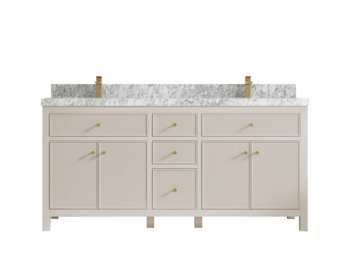 Sonoma 72 in W x 22 in D Free Standing Reeded Double Sink Bathroom Vanity