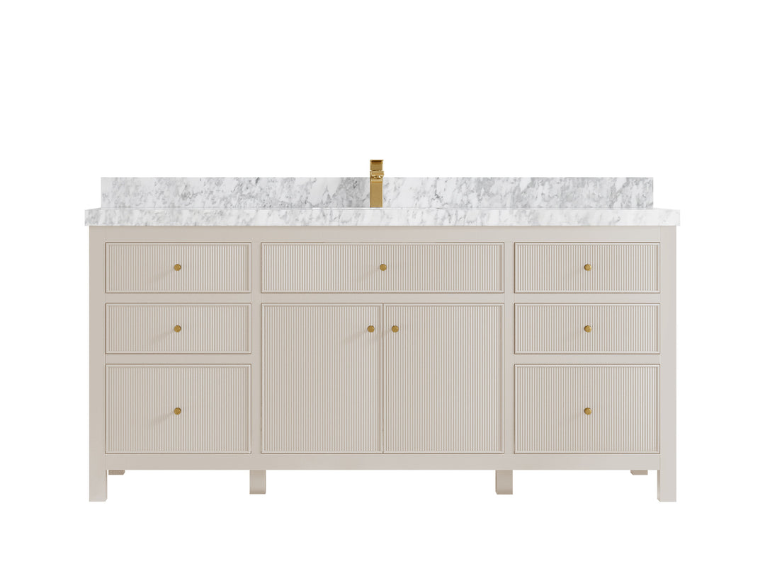 Sonoma 72 in W x 22 in D Free Standing Reeded Single Sink Bathroom Vanity